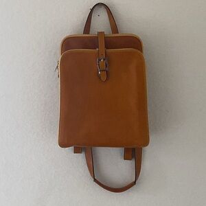 TimeResistance  Women’s Convertible Leather Backpack Shoulder Bag.Made in Italy